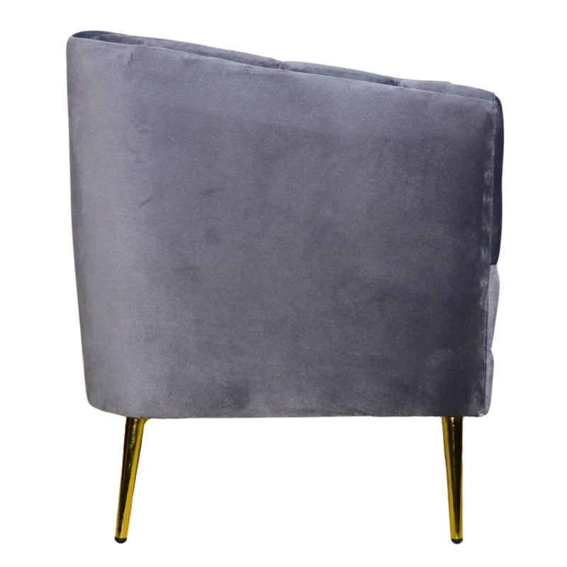 donde comprar sillón individual terciopelo gris pequeño económico norval