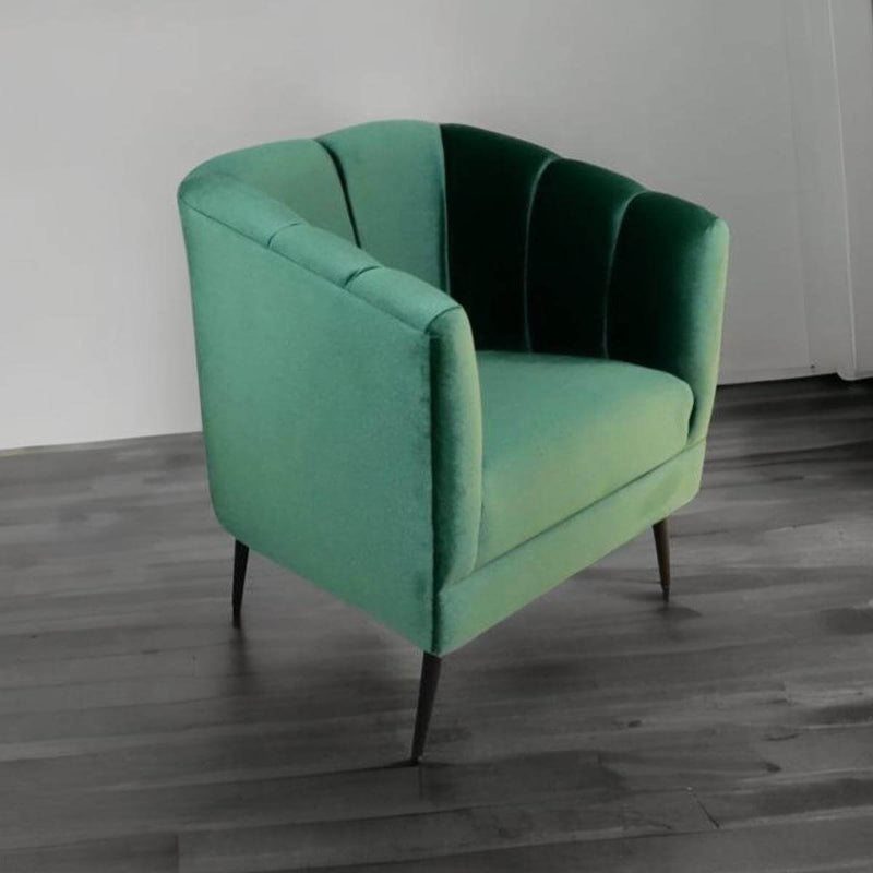 sillón ocasional terciopelo verde pequeño norval