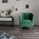 sillón ocasional terciopelo verde pequeño norval