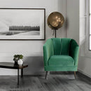 precio sillón ocasional terciopelo verde pequeño económico norval