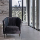 precio sillón ocasional terciopelo negro pequeño económico norval