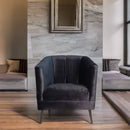 sillón ocasional terciopelo negro pequeño norval