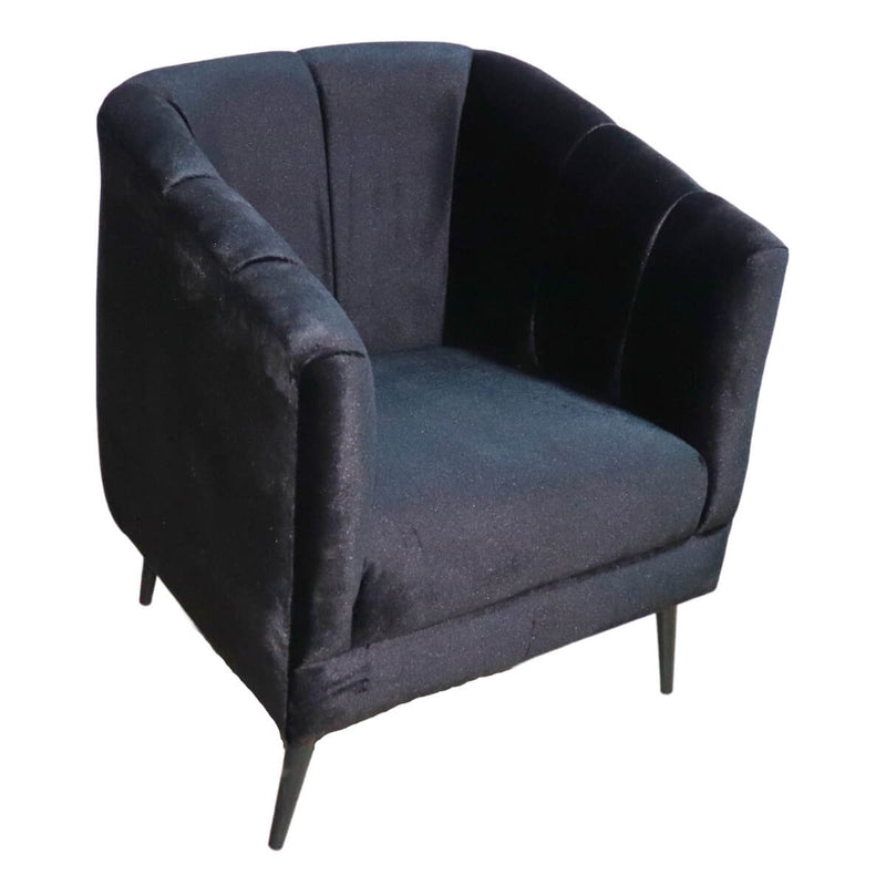 precio sillón ocasional terciopelo negro pequeño económico norval