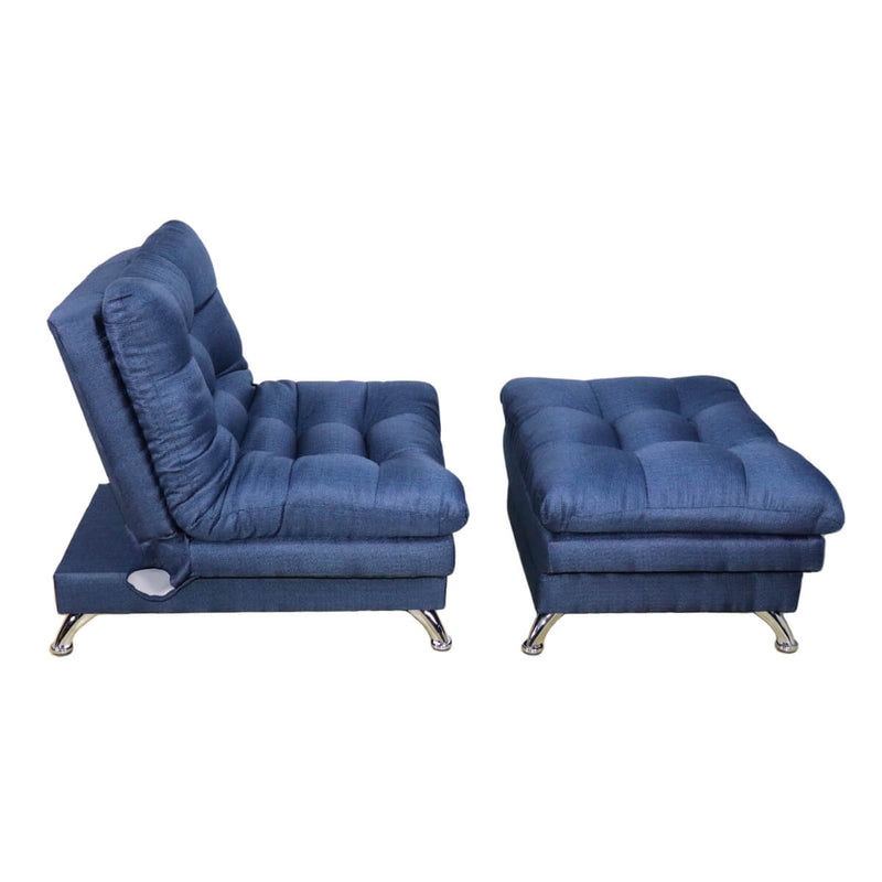 sillón para sala con taburete individual azul donde comprar cerca de mi norval