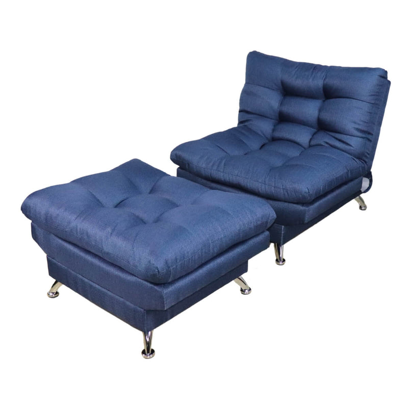 sillón gamer con taburete individual azul donde comprar cerca de mi norval