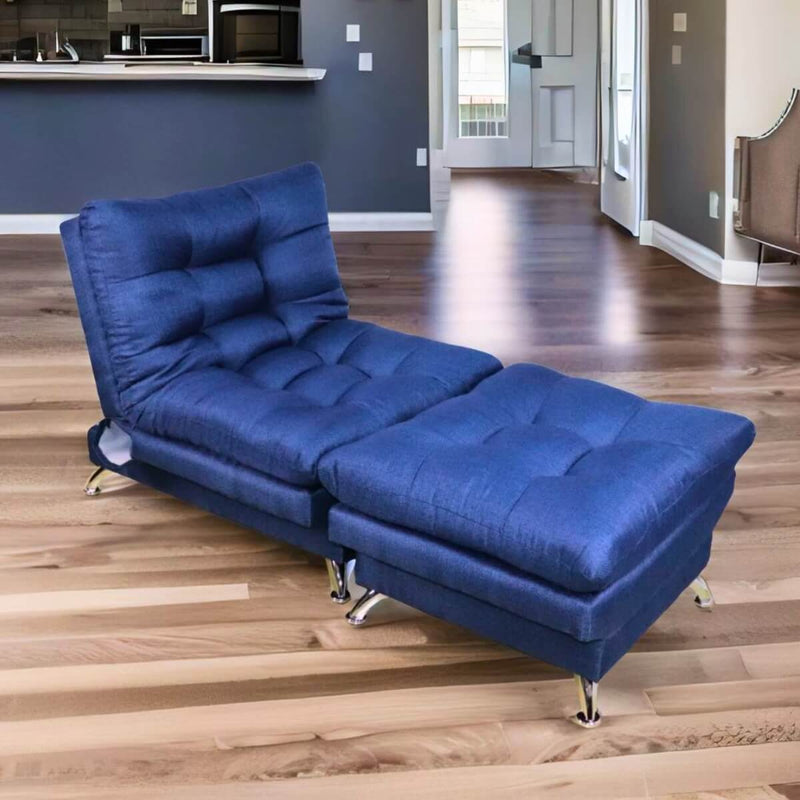 sillón de sala con taburete individual azul donde comprar cerca de mi norval