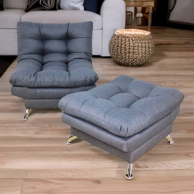 sillón con taburete individual gris donde comprar cerca de mi norval