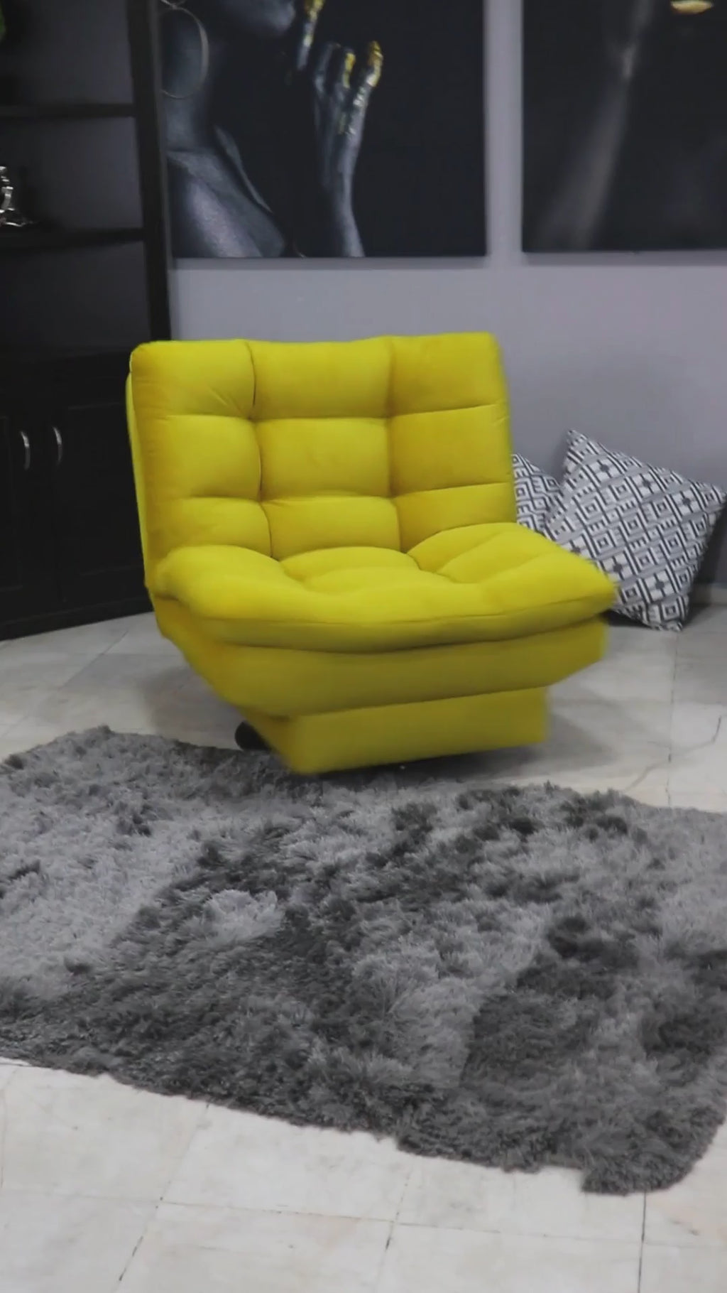 video sillón giratorio amarillo #color_Mostaza
