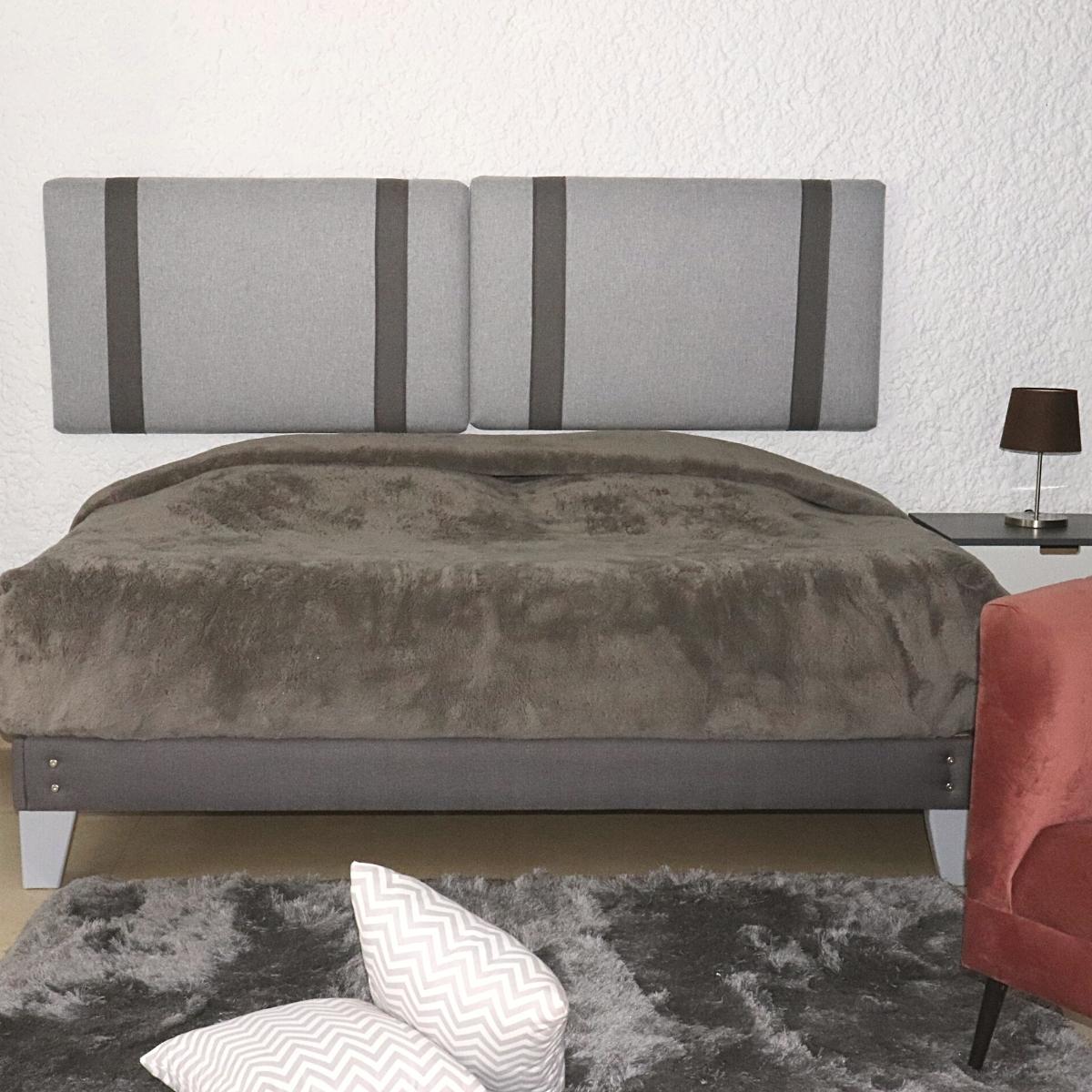 cabecera de cama king size gris