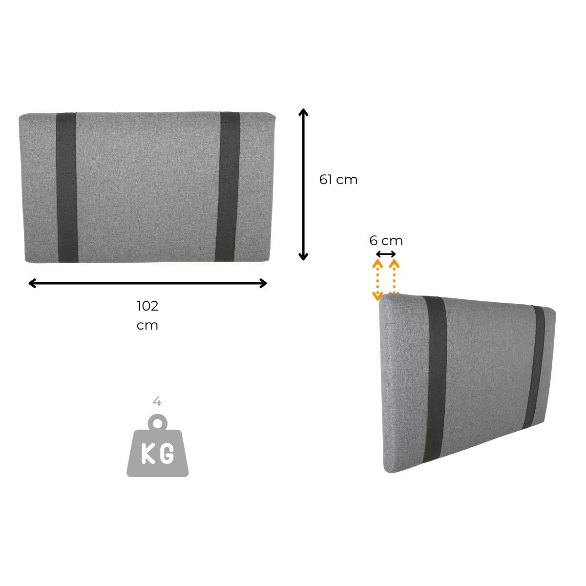 medidas cabecera individual gris cerca de mi