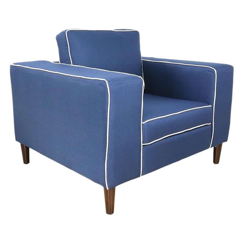 sillón individual azul