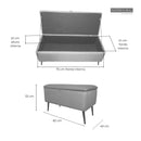 medidas de baúl gris con almacenamiento pie de cama cerca de mi