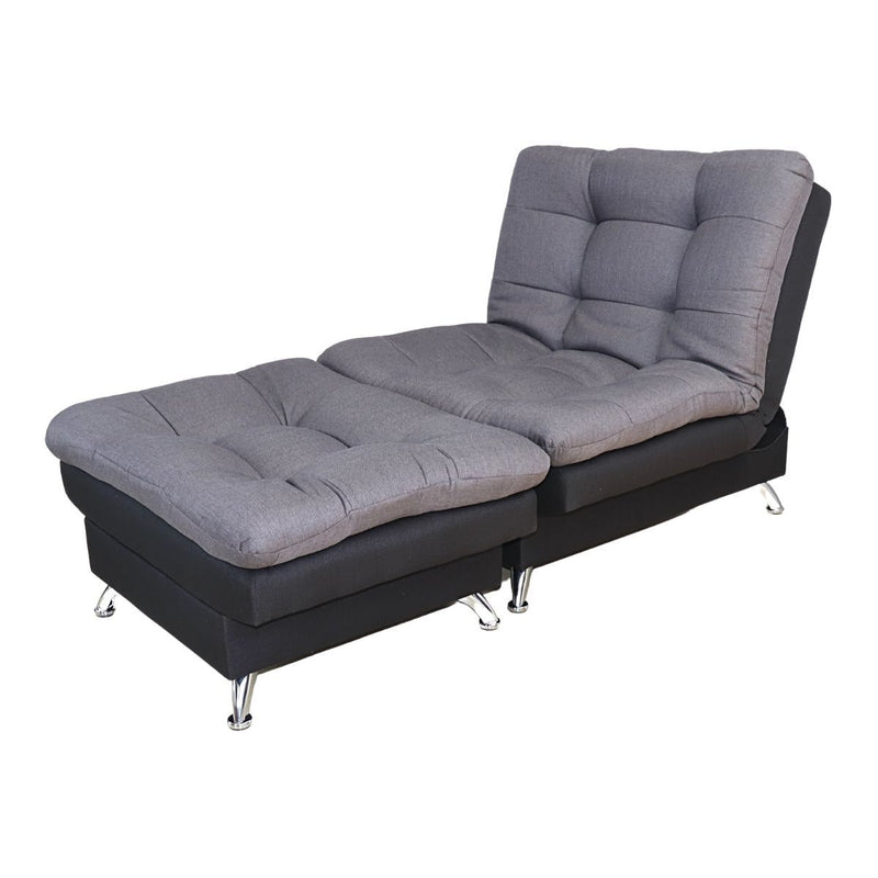 comprar sillón con taburete reclinable sofá cama individual gris negro moderno minimalista cómodo oferta cerca de mi