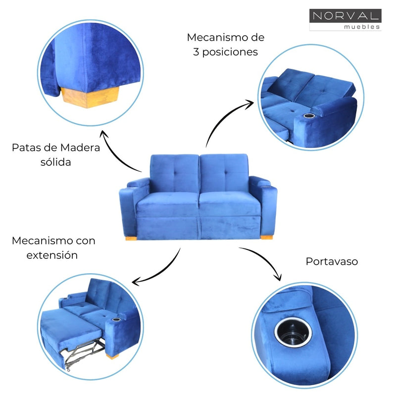 sofá cama moderno cómodo azul donde comprar cerca de mi precio ofertas