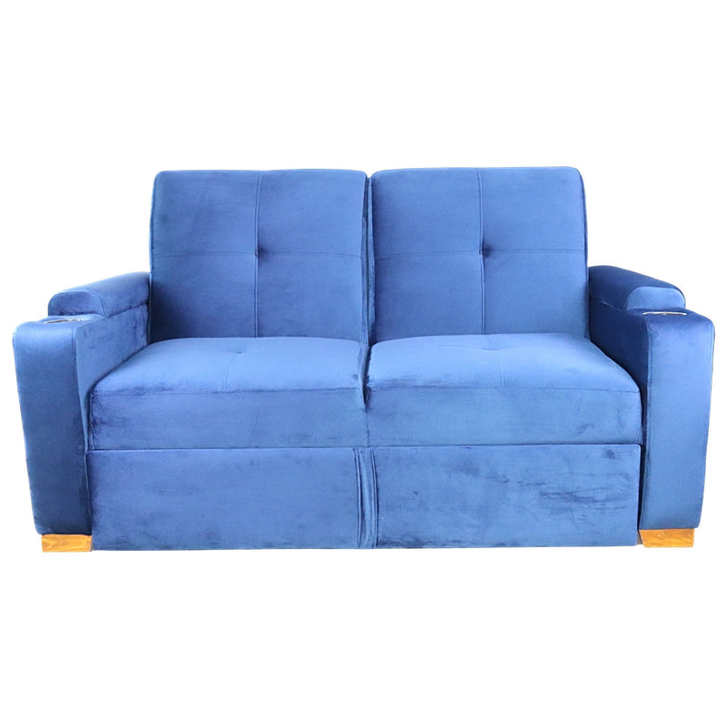 sofá cama matrimonial moderno cómodo azul donde comprar cerca de mi precio ofertas