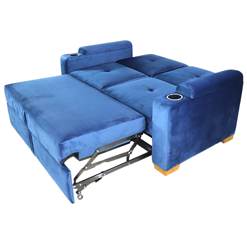 sofá cama matrimonial moderno cómodo azul donde comprar cerca de mi precio