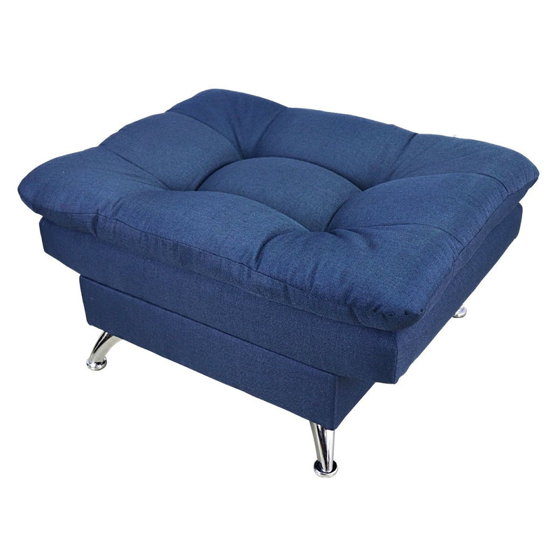 taburete azul otomano reposapiés cómodo moderno pequeño minimalista cerca de mi donde comprar