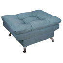 taburete azul otomano reposapiés cómodo moderno pequeño minimalista cerca de mi donde comprar